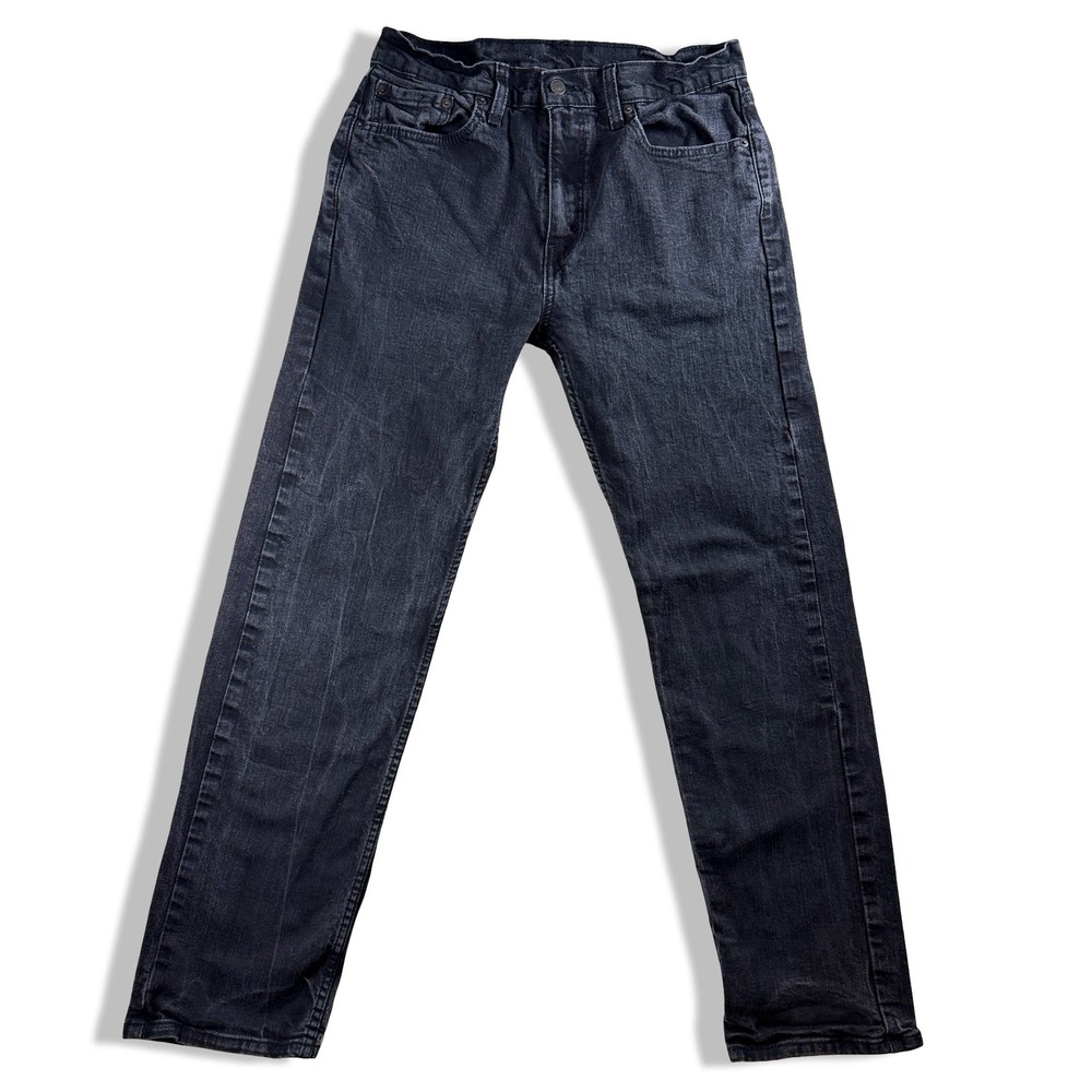 Levis 505 Regular Fit Jeans Mens 33x32 Faded Black Straight Leg Denim 00505-1469